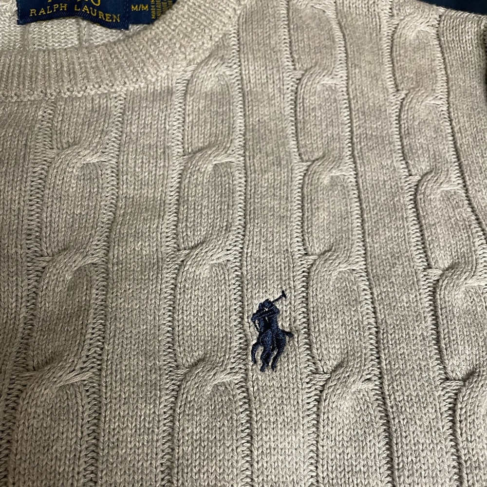 Polo Ralph Lauren Cable Knit Sweater (Gray) in medium